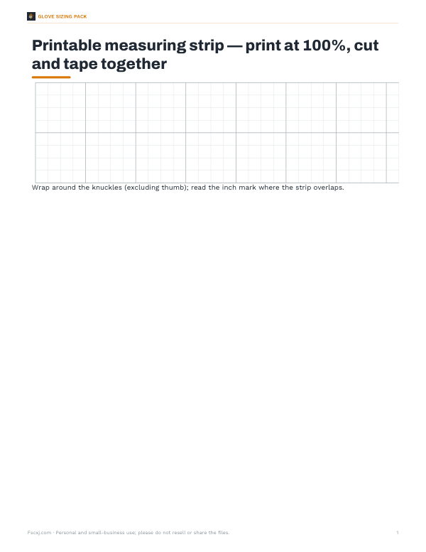 Preview of Printable Hand Measuring Tape
